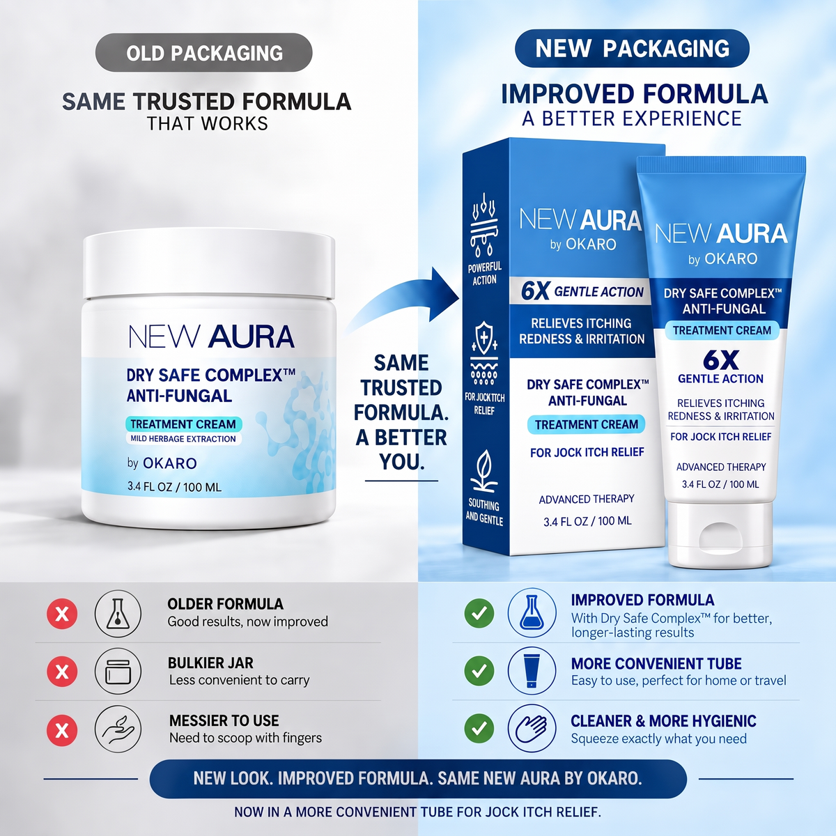 Old vs new packaging
